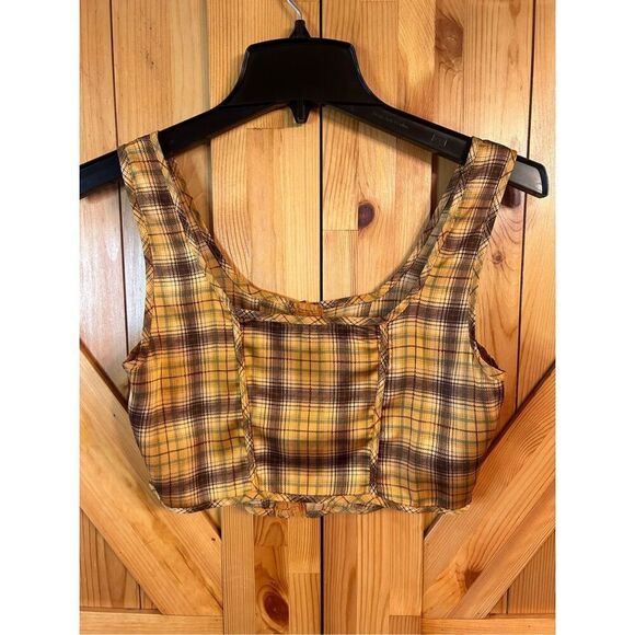 Mixed Threads Women’s  Crop Top Multicolor Plaid Sleeveless Shirt Sz Small (3976 - Picture 5 of 5